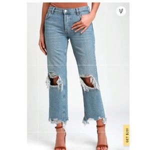 NWT Free People Light Wash Distressed Jeans